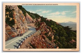 High Gear Road To San Bernardino Mountains California UNP Linen Postcard Z5 - £3.07 GBP