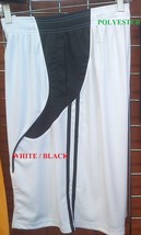 Mens White Black Polyester Soccer basketball gym sports shorts Gym Short... - $23.99