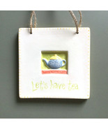 Vintage Hand Painted Small Wall Art Hanging Teapot Design Ceramic Signed... - £21.36 GBP