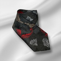 Oscar De La Renta Mens Autumn Leaf Pattern Silk Tie - £10.44 GBP