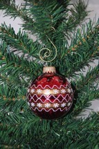 Snowflake Ripples 2-5/8&quot; Shiny Glass Ball Christmas Ornament - £7.82 GBP