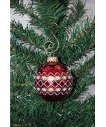 Snowflake Ripples 2-5/8&quot; Shiny Glass Ball Christmas Ornament - £7.82 GBP