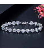 10Ct Round Cut Lab Created Diamond Bracelet in 14K White Gold Plated - £282.87 GBP