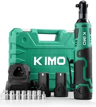 Kimo 3/8&quot; Cordless Electric Ratchet Wrench Set, 40 Ft-Lbs 400, And 8 Soc... - $77.98