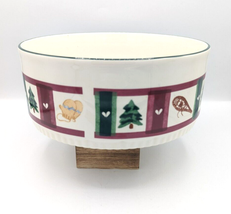 Pfaltzgraff Large Ceramic Christmas Serving Bowl Dish Made in USA Rare Pattern - $17.42