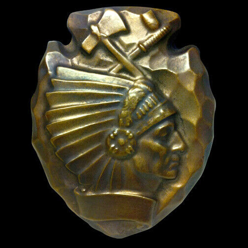 Native American Indian Chief Head plaque sculpture Dark Bronze Finish - $19.79