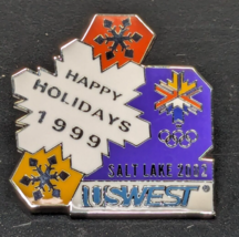 USWEST - Happy Holidays 1999 - Salt Lake 2002 Olympic Lapel/Hat Pin Badge - £19.77 GBP