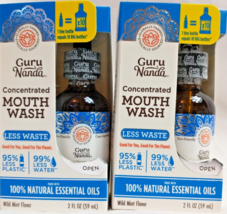 2X Guru Nanda Eco Friendly Concentrated Mouthwash Wild Mint 2 Oz. Each - £22.10 GBP