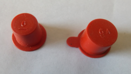 9 Red Plastic Stoppers Plugs - #6 - .5&quot; - $3.25
