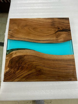 Resin River Table, Square Epoxy Table Top, Handmade Coffee Table, Dining... - $280.61+