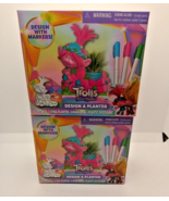 Design Your Own Planter Poppy Trolls includes markers Lot Of 2 Kids crafts - $22.99