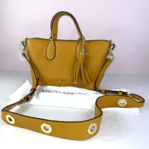 Michael Kors Satchel Bag Small Brooklyn Marigold Pebbled Leather B3G - £118.69 GBP