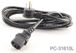 10Ft Flat Plug Ac Power Cord, Flat Right-Angle Nema 5-15P To Iec C13, 16 Awg - £23.97 GBP