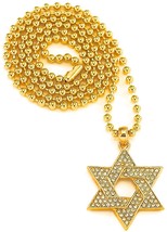 Star of david new rhinestone pendant necklace Chain ball style 68.6cm - £10.18 GBP