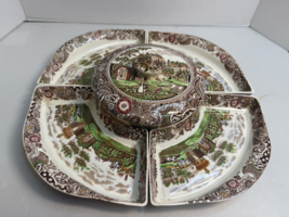 Landscape W.R. Midwinter England RELISH DISH/ LAZY SUSAN - Green/ Brown - $79.92 CAD