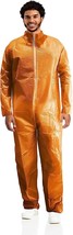 Orange Non-Hooded Hazmat Disposable Coverall Large 40 gsm /w Open Wrists... - £7.08 GBP