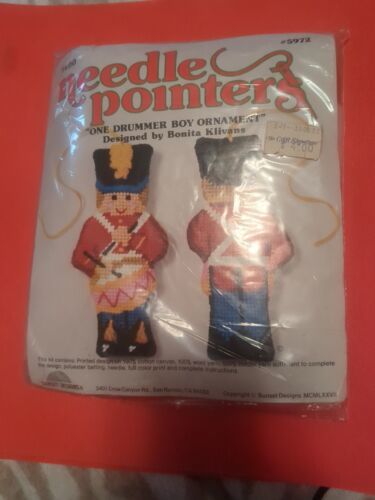 Primary image for Rare VINTAGE Sunset 70s Needle Pointers KIT "One Drummer Boy Ornament" #5972