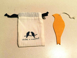 Chloe + Isabel Drawstring Jewelry Pouch w/ Yellow Large Felt Bird (New) - £3.57 GBP