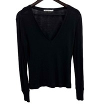 T Alexander Wang Sweater Black Merino Wool V Neck Womens Size Medium - £64.05 GBP