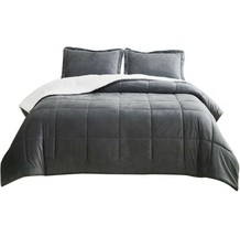 Luxurious Micromink Sherpa Twin Bed Comforter Set 2 Pcs Reversible Down Alternat - £28.76 GBP