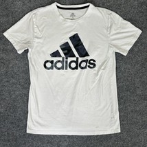 Adidas T-shirt Boys Youth Large 14/16 White Short Sleeve Logo Crew Neck ... - £8.85 GBP