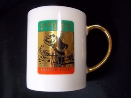 Starbucks Christmas Blend china coffee mug red green gold logo gold hand... - £6.88 GBP