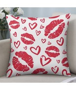 Mondxflaur Red Lips Pillow Case Covers for Sofas Couches Polyester Decor... - $10.99+