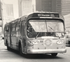 Chicago Transit Authority CTA Bus #7554 Route 151 Sheridan Salem Poor B&amp;W Photo - £7.58 GBP