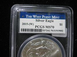 2015 W SILVER AMERICAN EAGLE PCGS GRADED MS 70 SUPER NICE! WEST PIONT MINT - $59.99