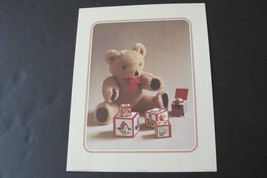 Teddy and Blocks-Vintage 1984 Reproduction Art Print by Arthur A. Kaplan Company - £11.99 GBP