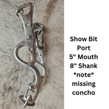 Vintage Western Show Bit 5" Mouth Medium Port Rein Chain Bit Missing Concho image 4