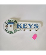 Wooden Key Holder With Decorative Birdhouse Country Cottagecore Wall Han... - $272.80 MXN