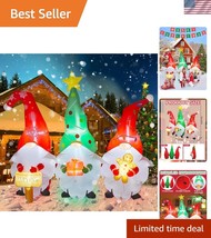 7.4FT Self-Inflating Jumbo Christmas Gnome Inflatable with Lights &amp; Acce... - $1,400.96 MXN
