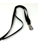 Vintage Silvertone Bookmark with Black Satin Ribbon, Mayflower Design - $9.49