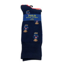 Polo Ralph Lauren Bear Socks Mens Size 6-13 Denim Blue Red 2-Pack NEW - $24.95