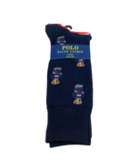 Polo Ralph Lauren Bear Socks Mens Size 6-13 Denim Blue Red 2-Pack NEW - £19.99 GBP
