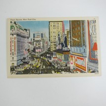Linen Postcard New York City Times Square Nightclubs Restaurants Hotels Vintage - £4.68 GBP
