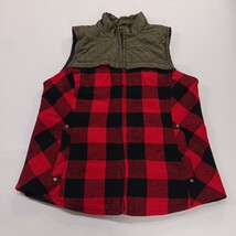 Maurices Woman’s Size Large Buffalo Plaid Flannel Quilted Vest Full Zip Pockets image 9