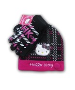 HELLO KITTY GIRLS SKULL CAP LOGO BEANIE TOQUE HAT BLACK/PINK snow ski NEW - $13.70 CAD