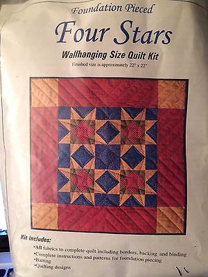 Rachel's Of Greenfield Four Stars Wall Hanging Quilt Kit 22"X22" - $25.00