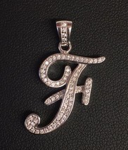 NEW!! 925 Sterling Silver CZ Letter Initial "F" Pendant Necklace - $24.70