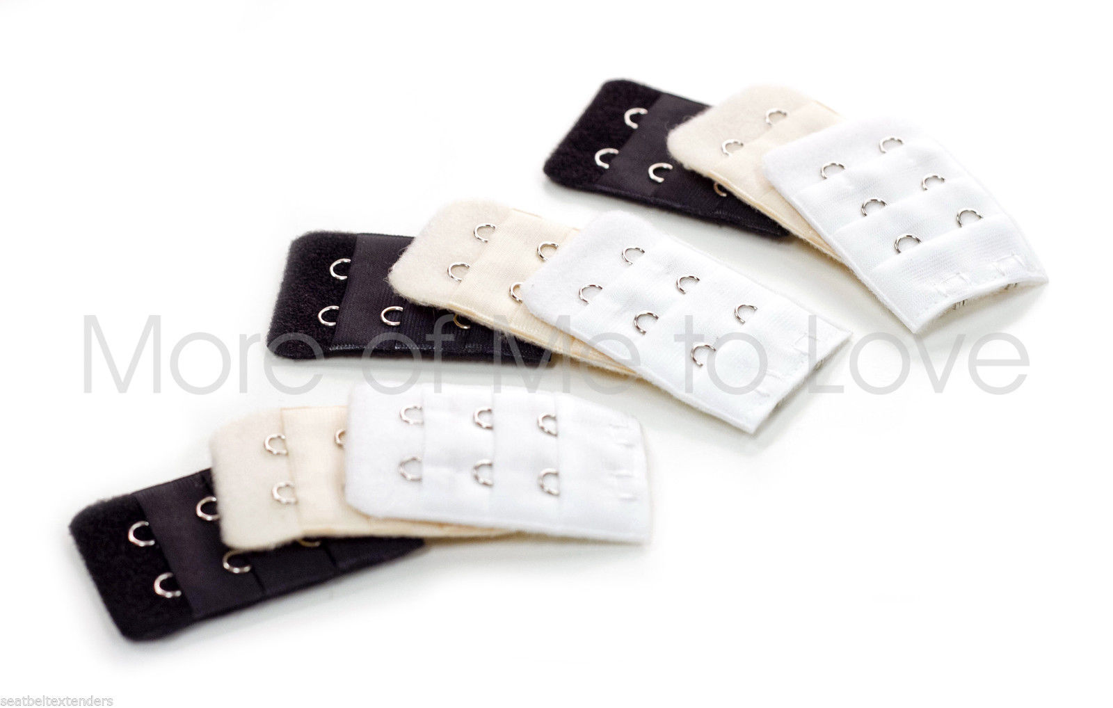 Two-hook Bra Extender 9-pack (3 x black, 3 x white, 3 x beige) - $7.99