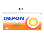 DEPON Paracetamol 500mg 3 X 16 Tablets for Pain &amp; Fever Relief by Bristo... - $21.00