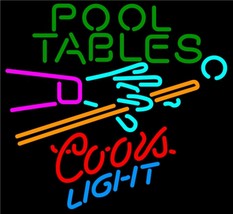 Coors light pool tables billiards neon sign 16  x 16  thumb200