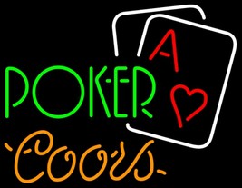 Coors Green Poker Neon Sign - $699.00