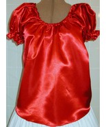 RED SATIN Renaissance PIRATE CHEMISE CIVIL WAR blouse - $49.23 CAD