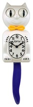 Limited Edition White Kit-Cat Klock Gold  Bow Tie and Purple Tail Clock - $1,734.37 MXN