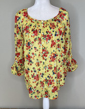 9-his Stcl Anthropologie Women’s Button up floral blouse Size 6 Yellow m4 - £13.37 GBP