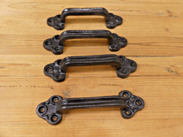 4 Large Handles Barn Door Black Heavy Duty Drawer Pulls Cabinet Dresser ... - $27.99
