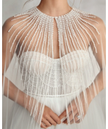 handmade Wedding Beaded Bridal Cover up Coat/Bridal Separates/Bridal pea... - $425.08
